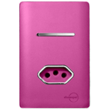 Conjunto Interruptor Simples + Tomada 10A 4x2 - Novara Rosa Fosco Cromado